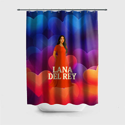 Шторка для душа Lana Del Rey на фоне сердечек, цвет: 3D-принт
