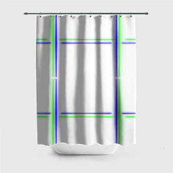 Шторка для душа Neon white green light blue, цвет: 3D-принт