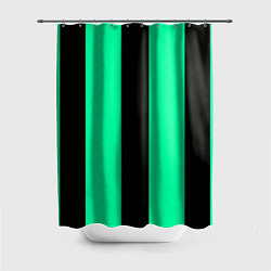 Шторка для душа Color turquoise black line, цвет: 3D-принт
