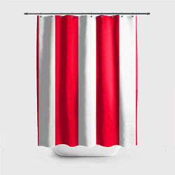 Шторка для душа Color red white line, цвет: 3D-принт