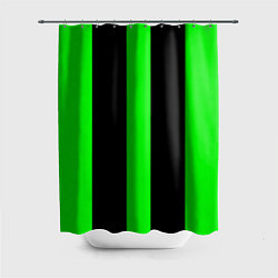 Шторка для душа Color green black lines, цвет: 3D-принт