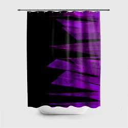 Шторка для душа Color purple black stripes, цвет: 3D-принт