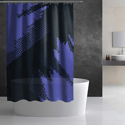 Шторка для душа Абстрактная текстура в синем, цвет: 3D-принт — фото 2