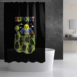 Шторка для душа Slipknot, мультяшный стиль, цвет: 3D-принт — фото 2