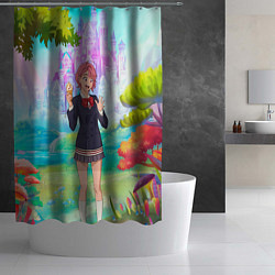 Шторка для душа Дандадан Сиратори Айра держит мороженое, цвет: 3D-принт — фото 2