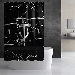 Шторка для душа Doom logo штрихи, цвет: 3D-принт — фото 2