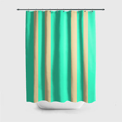 Шторка для душа Color blue beige stripes, цвет: 3D-принт