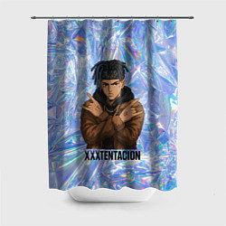 Шторка для душа XXXTentacion - скрещенные руки, цвет: 3D-принт