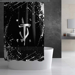 Шторка для душа Doom краски белые, цвет: 3D-принт — фото 2