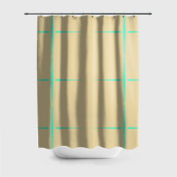Шторка для душа Color beige green stripes, цвет: 3D-принт