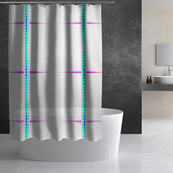 Шторка для душа Color white blue pink stripes, цвет: 3D-принт — фото 2