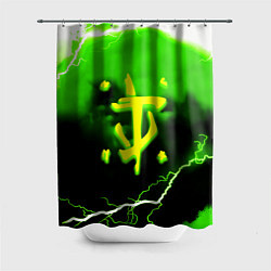 Шторка для душа Doom шторм кислотное лого, цвет: 3D-принт