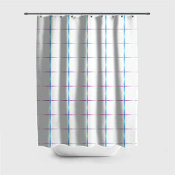 Шторка для душа Color white blue stripes, цвет: 3D-принт