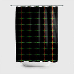 Шторка для душа Color black orange green crosses, цвет: 3D-принт