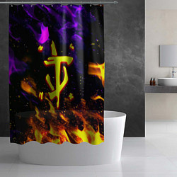 Шторка для душа Doom огненный стиль, цвет: 3D-принт — фото 2