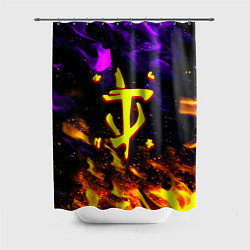 Шторка для душа Doom огненный стиль, цвет: 3D-принт