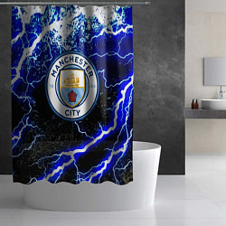 Шторка для душа Манчестер сити молнии шторм, цвет: 3D-принт — фото 2