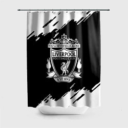 Шторка для душа Liverpool белые краски штрихи, цвет: 3D-принт