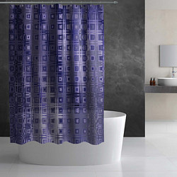 Шторка для душа Геометрический градиент фиолетовый, цвет: 3D-принт — фото 2