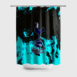 Шторка для душа ФК Тоттенхэм голубой огонь, цвет: 3D-принт