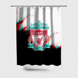 Шторка для душа Ливерпуль текстура глитч краски, цвет: 3D-принт