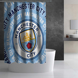 Шторка для душа Манчестер Сити надписи и логотип, цвет: 3D-принт — фото 2