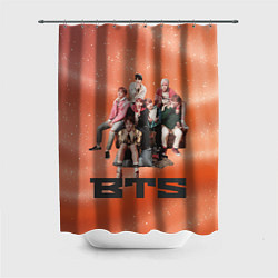 Шторка для душа BTS фотка на диване, цвет: 3D-принт