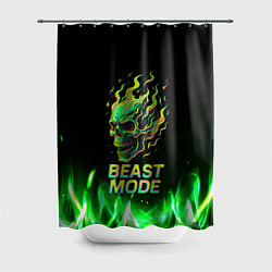 Шторка для душа Режим зверя огненный череп, цвет: 3D-принт