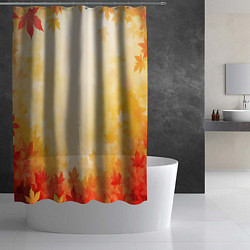 Шторка для душа Жёлто-красный осенний, цвет: 3D-принт — фото 2