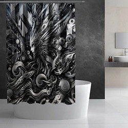 Шторка для душа Abstraction cyber pattern - ai art fantasy, цвет: 3D-принт — фото 2