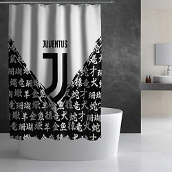 Шторка для душа Juventus символы китайские, цвет: 3D-принт — фото 2