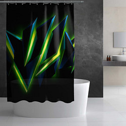Шторка для душа Geometric neon, цвет: 3D-принт — фото 2