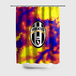 Шторка для душа Ювентус неоновый шторм, цвет: 3D-принт