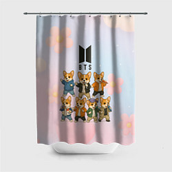 Шторка для душа Корги BTS, цвет: 3D-принт