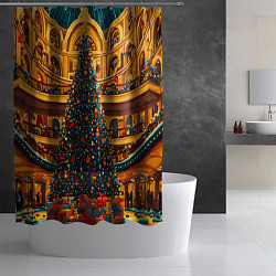 Шторка для душа Московская новогодняя елка, цвет: 3D-принт — фото 2