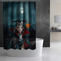 Шторка для душа Вампирша МаоМао - Монолог Фармацевта аниме Хэллоуи, цвет: 3D-принт — фото 2