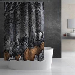 Шторка для душа Осенние шалости духов, цвет: 3D-принт — фото 2