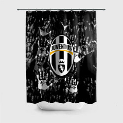 Шторка для душа Ювентус текстура руки краски, цвет: 3D-принт