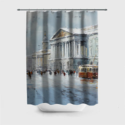 Шторка для душа Зимний Питер красками, цвет: 3D-принт