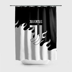 Шторка для душа Ювентус огонь текстура, цвет: 3D-принт
