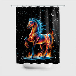 Шторка для ванной Лошадь на снегу