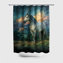 Шторка для ванной Конь маслом