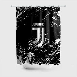 Шторка для душа Juventus белые штрихи красок, цвет: 3D-принт