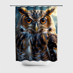 Шторка для душа Лунная сова в лесу, цвет: 3D-принт