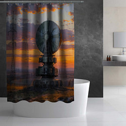 Шторка для душа Радиоэфир на закате, цвет: 3D-принт — фото 2