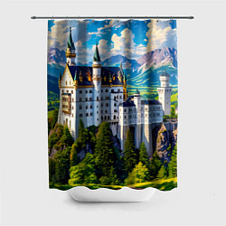Шторка для ванной Сказочный Нойшванштайн