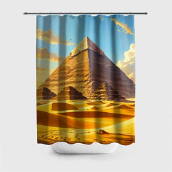Шторка для ванной Величие пирамид на закате