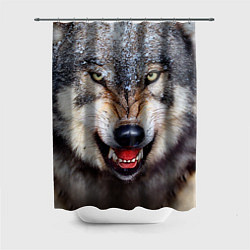 Шторка для душа Взгляд волка, цвет: 3D-принт