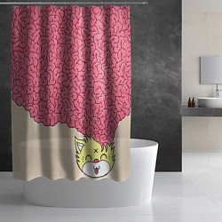 Шторка для душа Drop Dead: Pink Brains, цвет: 3D-принт — фото 2