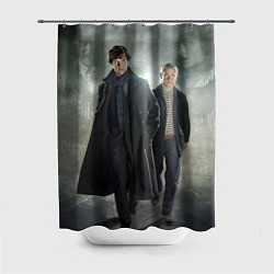 Шторка для душа Шерлок и Доктор, цвет: 3D-принт